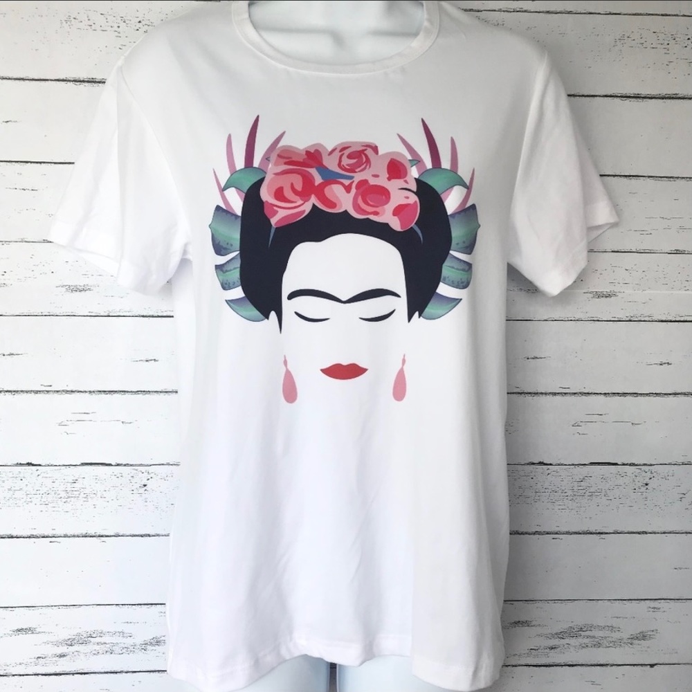 Frida Kahlo White Graphic T-shirt